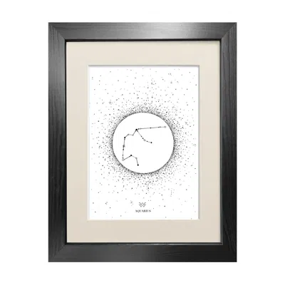 Emily Carter Black 'aquarius Star Sign' - Fine Art Print A5 In Black
