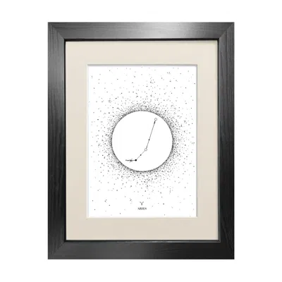 Emily Carter Black 'aries Star Sign' - Fine Art Print A3 In Black