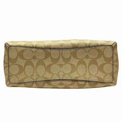 Pre-owned Coach Signature Beige White Signature Line Handbag Shoulder Bag () In Multi