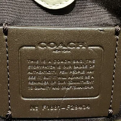 Pre-owned Coach Signature Beige White Signature Line Handbag Shoulder Bag () In Multi