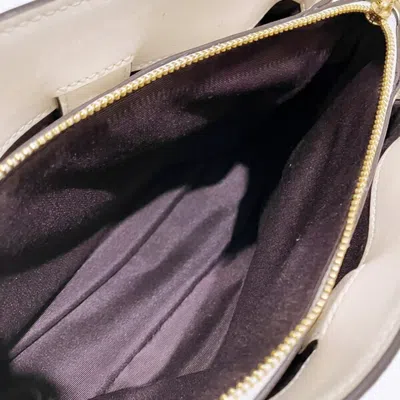 Pre-owned Coach Signature Beige White Signature Line Handbag Shoulder Bag () In Multi