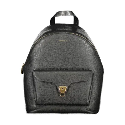 Coccinelle Black Leather Women Women's Backpack In Black