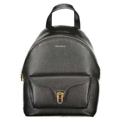 Coccinelle Black Leather Women Women's Backpack In Black