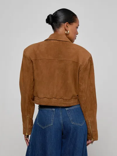 L'agence Micah Oversized Suede Jacket In Brown