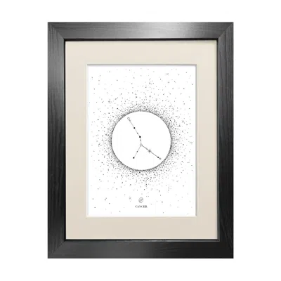 Emily Carter Black 'cancer Star Sign' - Fine Art Print A3 In Black