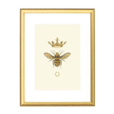 Emily Carter Gold The Honey Queen Bee Fine Art Print A3 Colour In Gold