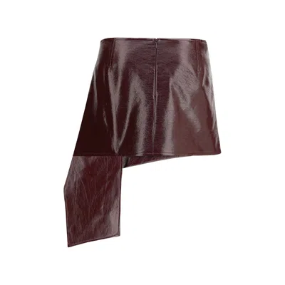 Courrèges Vinyl Mini-skirt In Burgundy