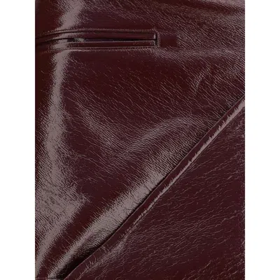 Courrèges Vinyl Mini-skirt In Burgundy
