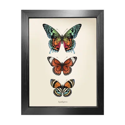 Emily Carter 'antique Tropical Butterflies I' Fine Art Print A3 In Multi