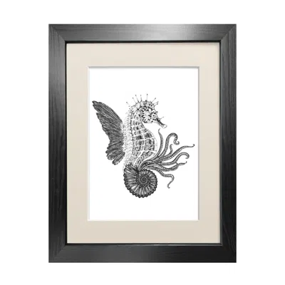 Emily Carter Black 'ammonautilae' Fine Art Print A4 In Black