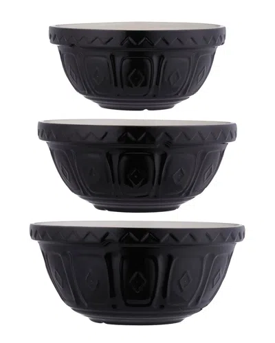 Mason Cash Set Of 3 Color Mix Mixing Bowls In Black