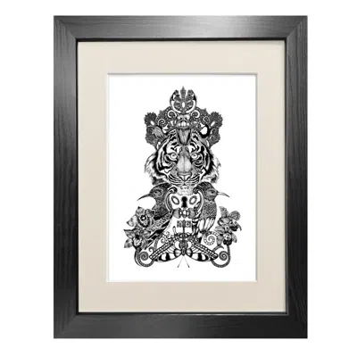 Emily Carter Black ​'the Royal Tiger' - Fine Art Print A3 In Black
