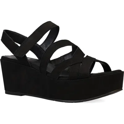 Eileen Fisher Mazy Slingback Platform Wedge Sandal In Black