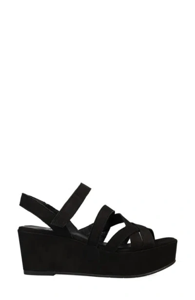 Eileen Fisher Mazy Slingback Platform Wedge Sandal In Black