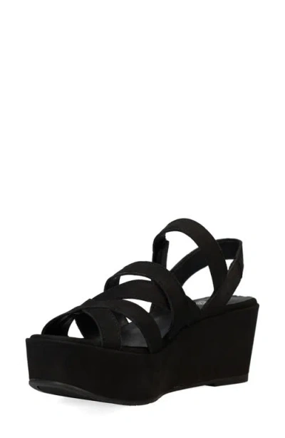 Eileen Fisher Mazy Slingback Platform Wedge Sandal In Black