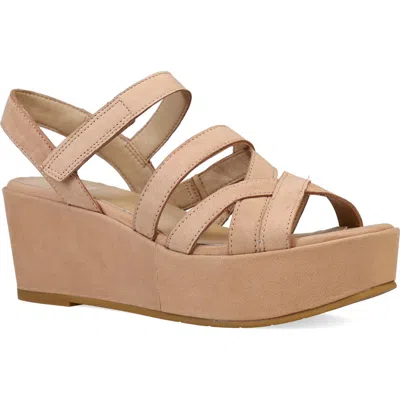 Eileen Fisher Mazy Womens Nubuck Padded Insole Wedge Sandals In Brown