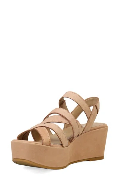 Eileen Fisher Mazy Womens Nubuck Padded Insole Wedge Sandals In Brown