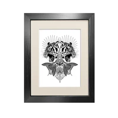 Emily Carter Black 'baroque Tiger' - Fine Art Print A5 In Black
