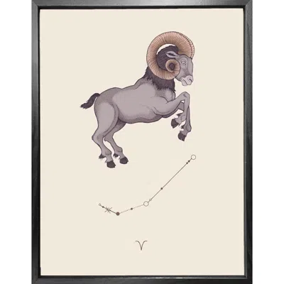 Emily Carter 'aries Zodiac' Fine Art Print A4 In Gray