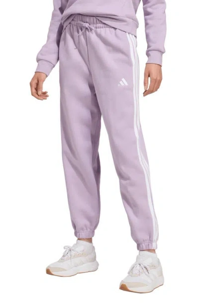 Adidas Originals Adidas 3-stripes Fleece Sweatpants In White