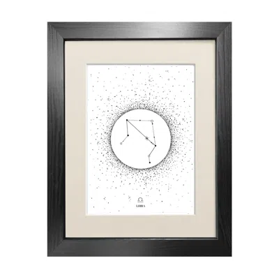 Emily Carter Black 'libra Star Sign' - Fine Art Print A5 In Black