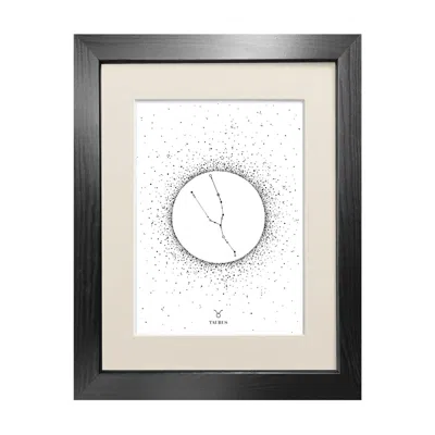 Emily Carter Black 'taurus Star Sign' - Fine Art Print A3 In Black