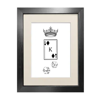Emily Carter Black 'king Of Diamonds' Fine Art Print A3 In Black
