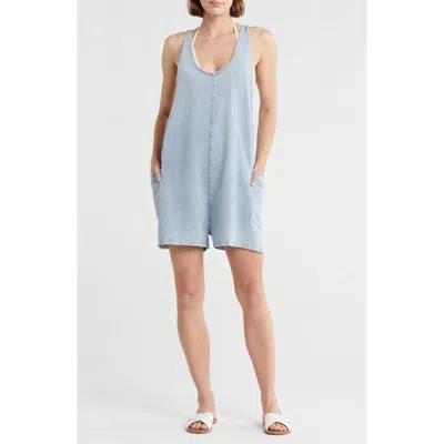 Spiritual Gangster Hacienda Chambray Romper In Blue