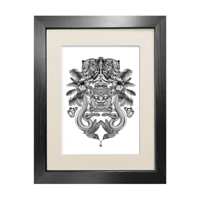 Emily Carter Black 'balinese Jungle' - Fine Art Print A4 In Black