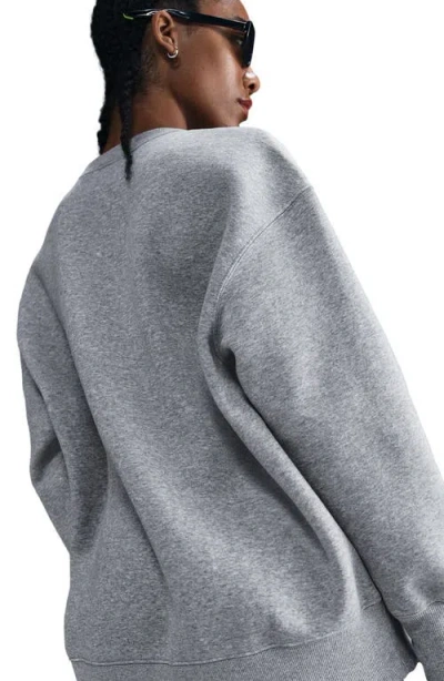 Nike Phoenix Fleece Oversize Crewneck Sweatshirt In Gray