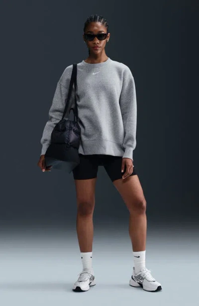 Nike Phoenix Fleece Oversize Crewneck Sweatshirt In Gray