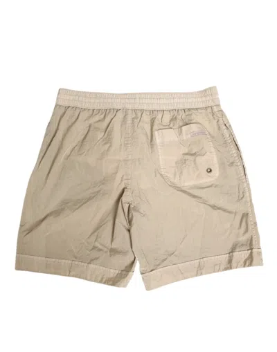 Dolce & Gabbana Beige Nylon Beachwear Men Boxer Short Swimwear In Gold