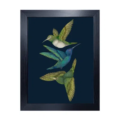 Emily Carter Antique Hummingbirds Iii Indigo Fine Art Print M In Blue