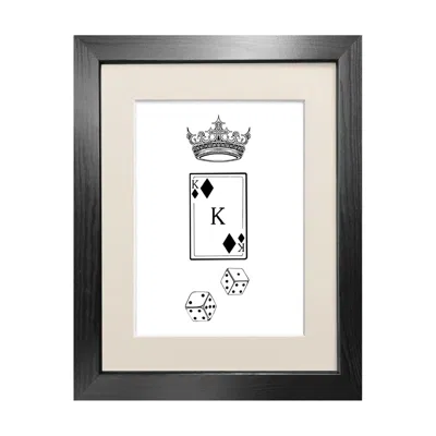 Emily Carter Black 'king Of Diamonds' - Fine Art Print A4 In Black