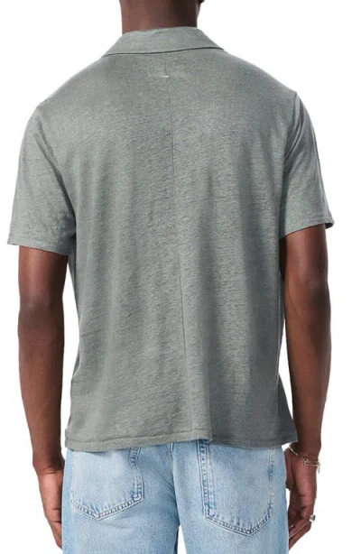 Rag & Bone Johnny Collar Linen Polo In Green