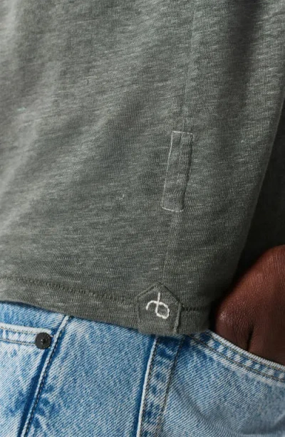 Rag & Bone Johnny Collar Linen Polo In Green