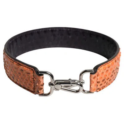 Dolce & Gabbana Black Beige Exotic Leather Bag Shoulder Strap In Orange