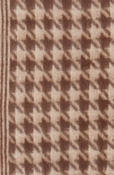 Vince Camuto Houndstooth Shine Wrap Scarf In Brown