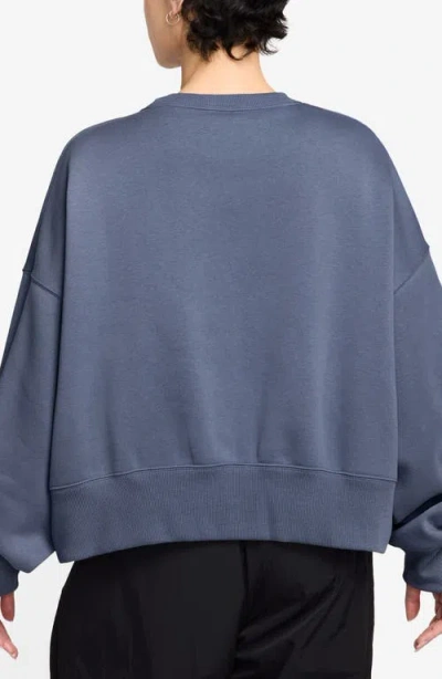 Nike Phoenix Fleece Crewneck Sweatshirt In Blue