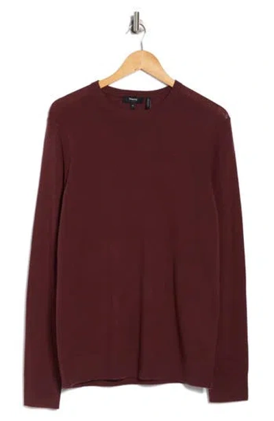 Theory Riland Harman Wool Blend Sweater In Burgundy