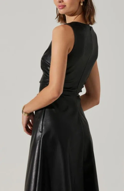 Astr The Label Omaira Faux Leather Midi Dress In Black