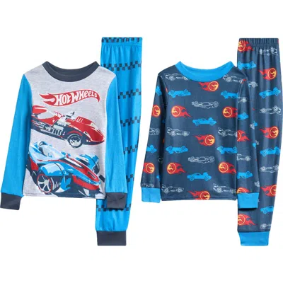Komar Kid's Hot Wheels Fitted 4-piece Pajamas In Animal Print
