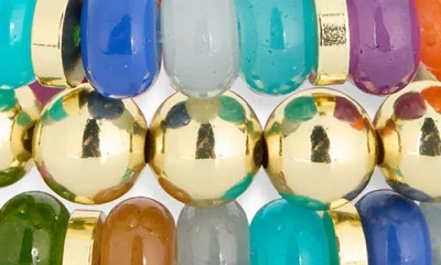 Leith Set Of 3 Beaded Stretch Bracelets In Multi