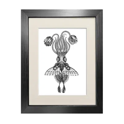 Emily Carter Black 'tethidadoptera' Fine Art Print A4 In Black