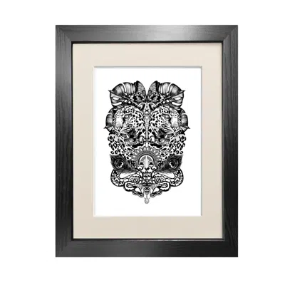 Emily Carter Black 'jewel & Jaguar' - Fine Art Print A3 In Black