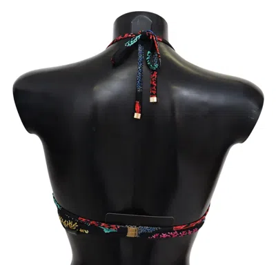 Dolce & Gabbana Black Corals Print Women Beachwear Bikini Women's Tops In Animal Print