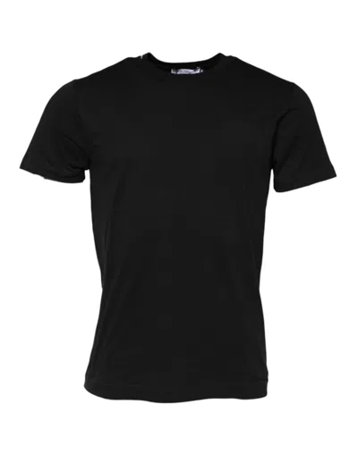 Dolce & Gabbana Black Cotton Round Neck Short Sleeves Men T-shirt In Black
