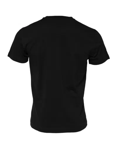 Dolce & Gabbana Black Cotton Round Neck Short Sleeves Men T-shirt In Black