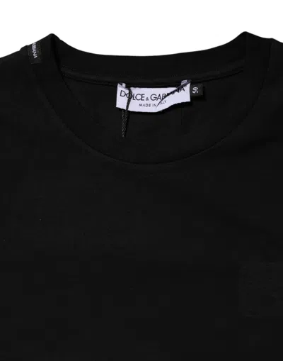 Dolce & Gabbana Black Cotton Round Neck Short Sleeves Men T-shirt In Black