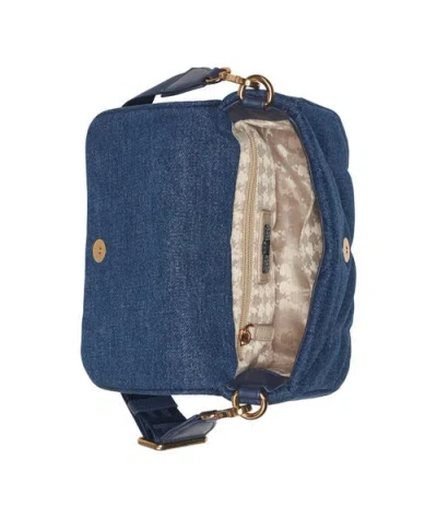 Karl Lagerfeld Voyage Quilted Denim Crossbody Bag In Blue